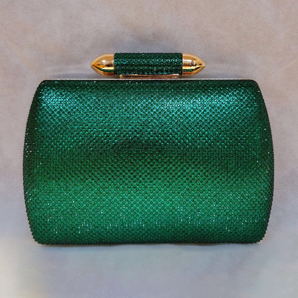 Gold Bling Rhinestone Studded Evening Bag - Picture 3 of 5